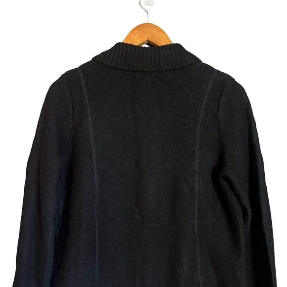 NWT! Croft & Barrow black 100% wool zip up sweater - Picture 9 of 10